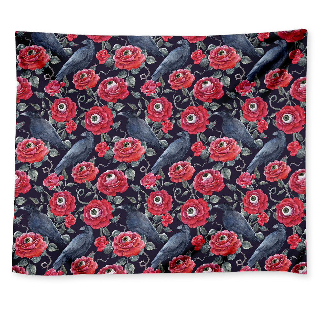 Eyeball Rose Pattern Print Tapestry