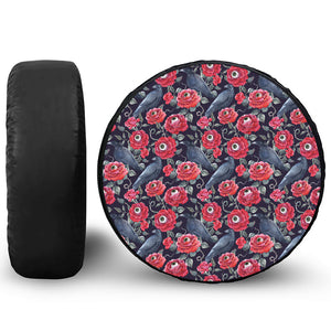 Eyeball Rose Pattern Print Tire Cover