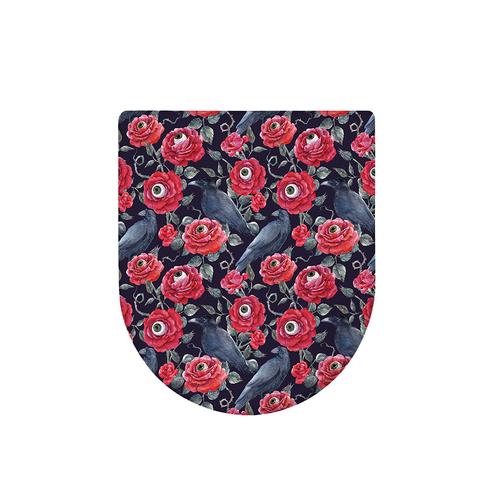 Eyeball Rose Pattern Print Toilet Lid Cover