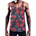 Eyeball Rose Pattern Print Men's Workout Tank Top