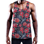 Eyeball Rose Pattern Print Training Tank Top