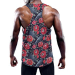 Eyeball Rose Pattern Print Training Tank Top