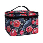 Eyeball Rose Pattern Print Travel Makeup Bag