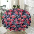 Eyeball Rose Pattern Print Waterproof Round Tablecloth