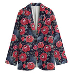 Eyeball Rose Pattern Print Women's Blazer