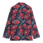Eyeball Rose Pattern Print Women's Blazer