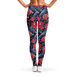 Eyeball Rose Pattern Print Women's Leggings