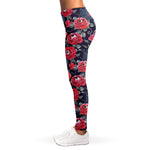 Eyeball Rose Pattern Print Women's Leggings