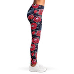 Eyeball Rose Pattern Print Women's Leggings