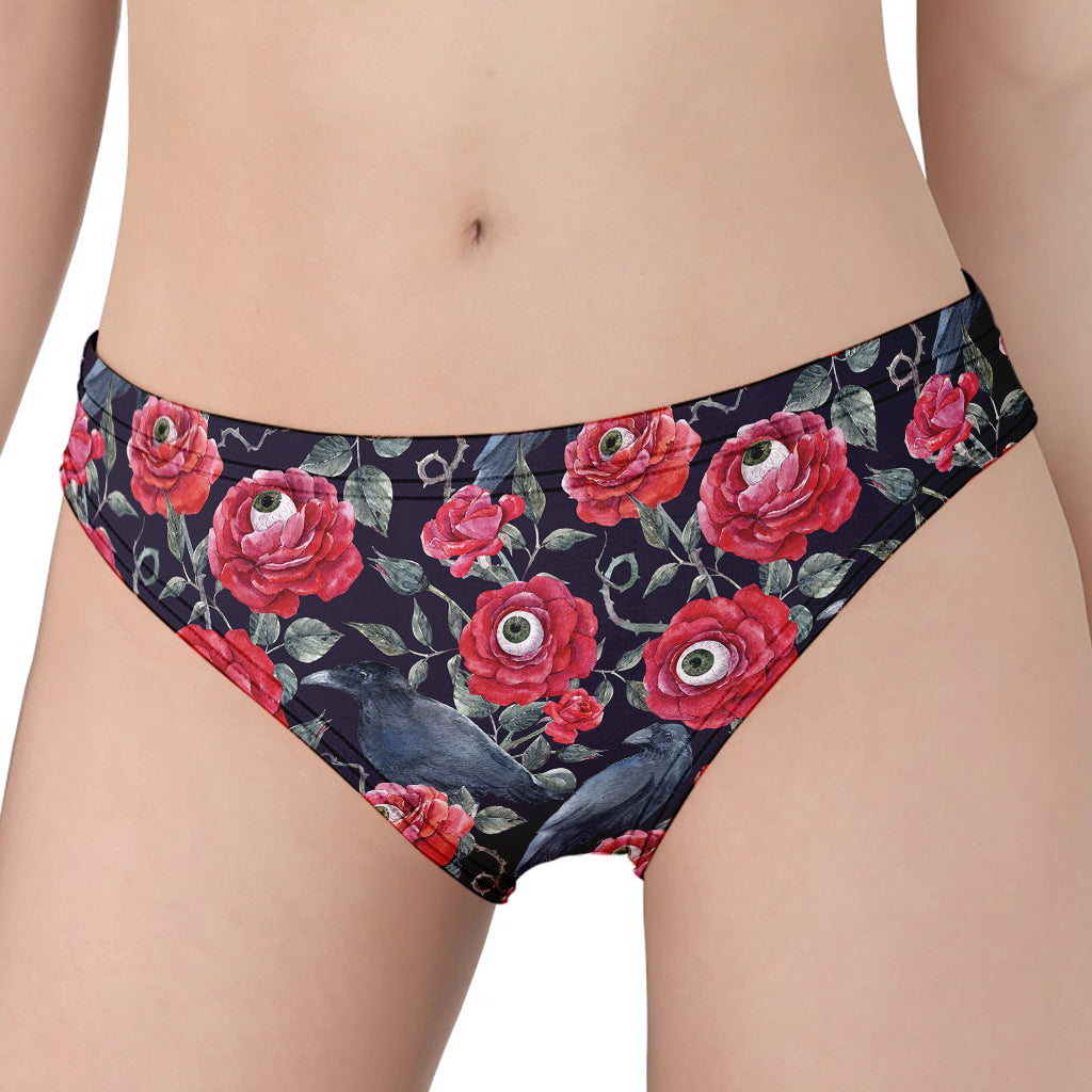 Eyeball Rose Pattern Print Women's Panties