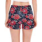 Eyeball Rose Pattern Print Women's Split Running Shorts