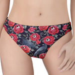 Eyeball Rose Pattern Print Women's Thong