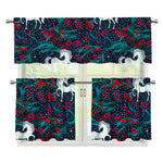 Fairy Floral Unicorn Pattern Print 3 Piece Kitchen Curtains