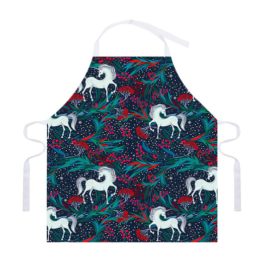 Fairy Floral Unicorn Pattern Print Adjustable Apron