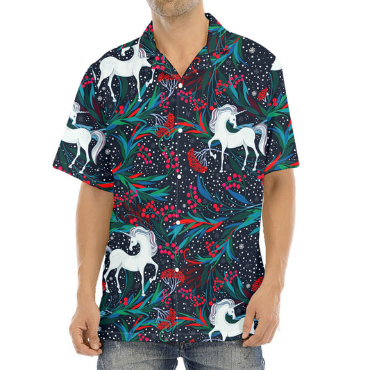 Fairy Floral Unicorn Pattern Print Aloha Shirt