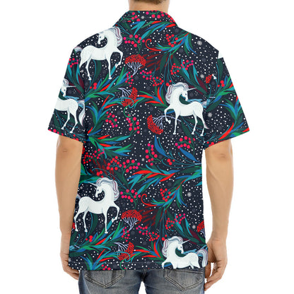 Fairy Floral Unicorn Pattern Print Aloha Shirt
