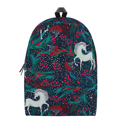 Fairy Floral Unicorn Pattern Print Backpack