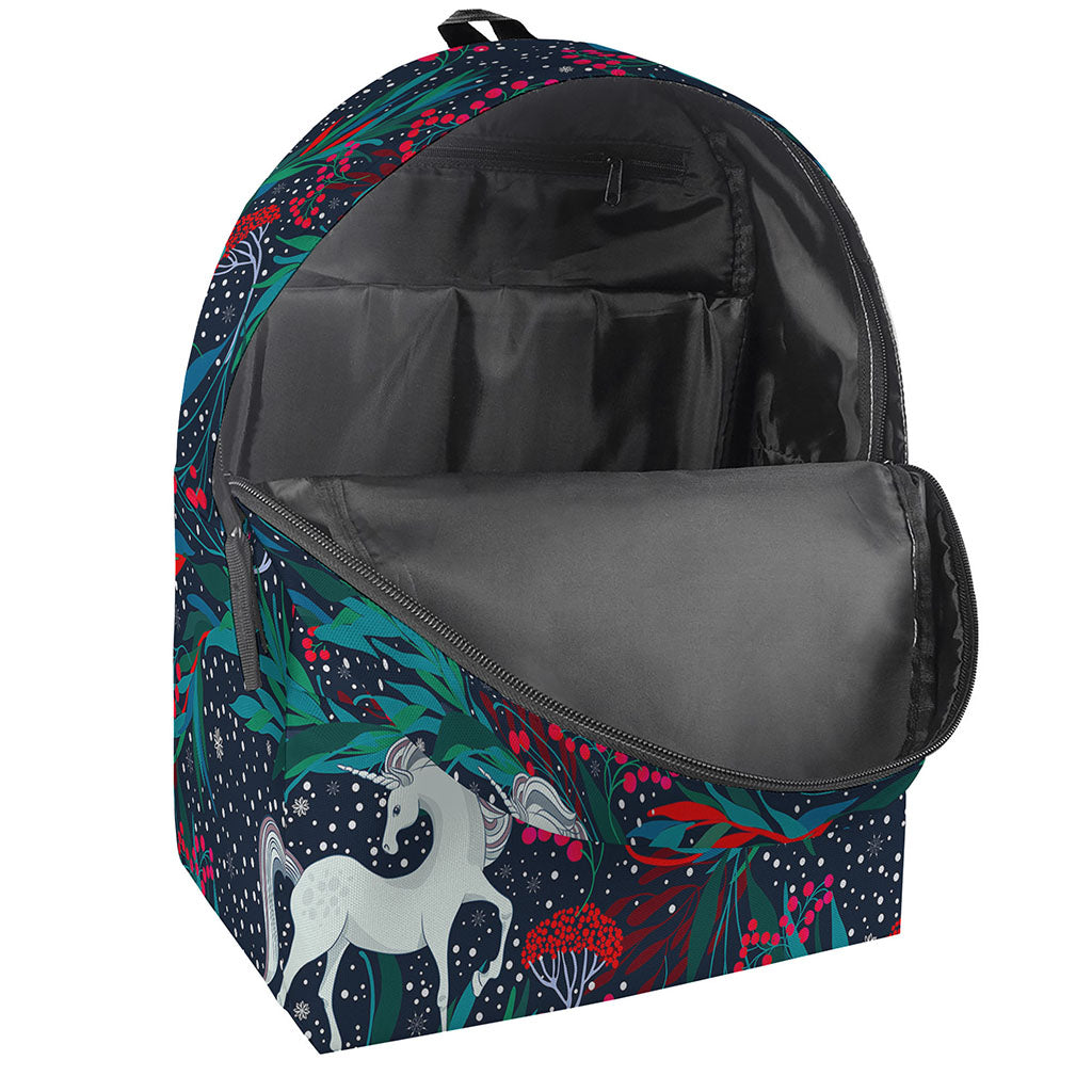 Fairy Floral Unicorn Pattern Print Backpack