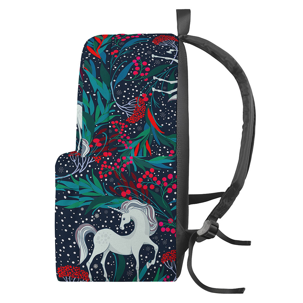 Fairy Floral Unicorn Pattern Print Backpack