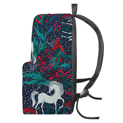 Fairy Floral Unicorn Pattern Print Backpack
