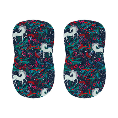 Fairy Floral Unicorn Pattern Print Bar Stool Covers