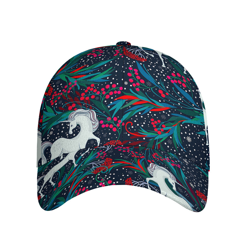 Fairy Floral Unicorn Pattern Print Baseball Cap