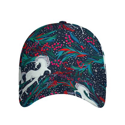 Fairy Floral Unicorn Pattern Print Baseball Cap