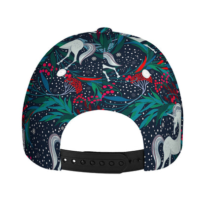 Fairy Floral Unicorn Pattern Print Baseball Cap