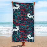 Fairy Floral Unicorn Pattern Print Beach Towel