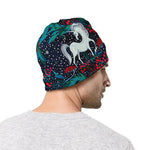 Fairy Floral Unicorn Pattern Print Beanie