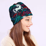 Fairy Floral Unicorn Pattern Print Beanie