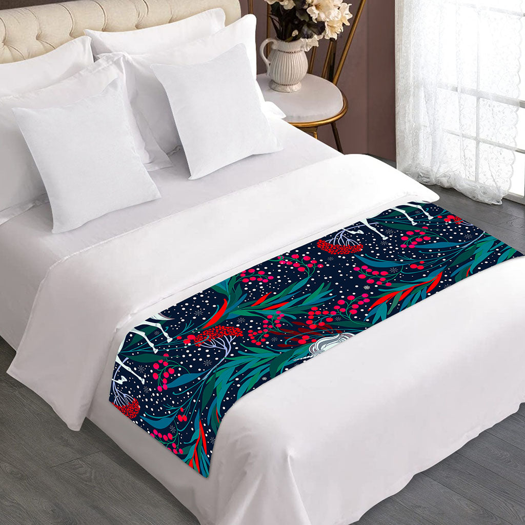 Fairy Floral Unicorn Pattern Print Bed Runner