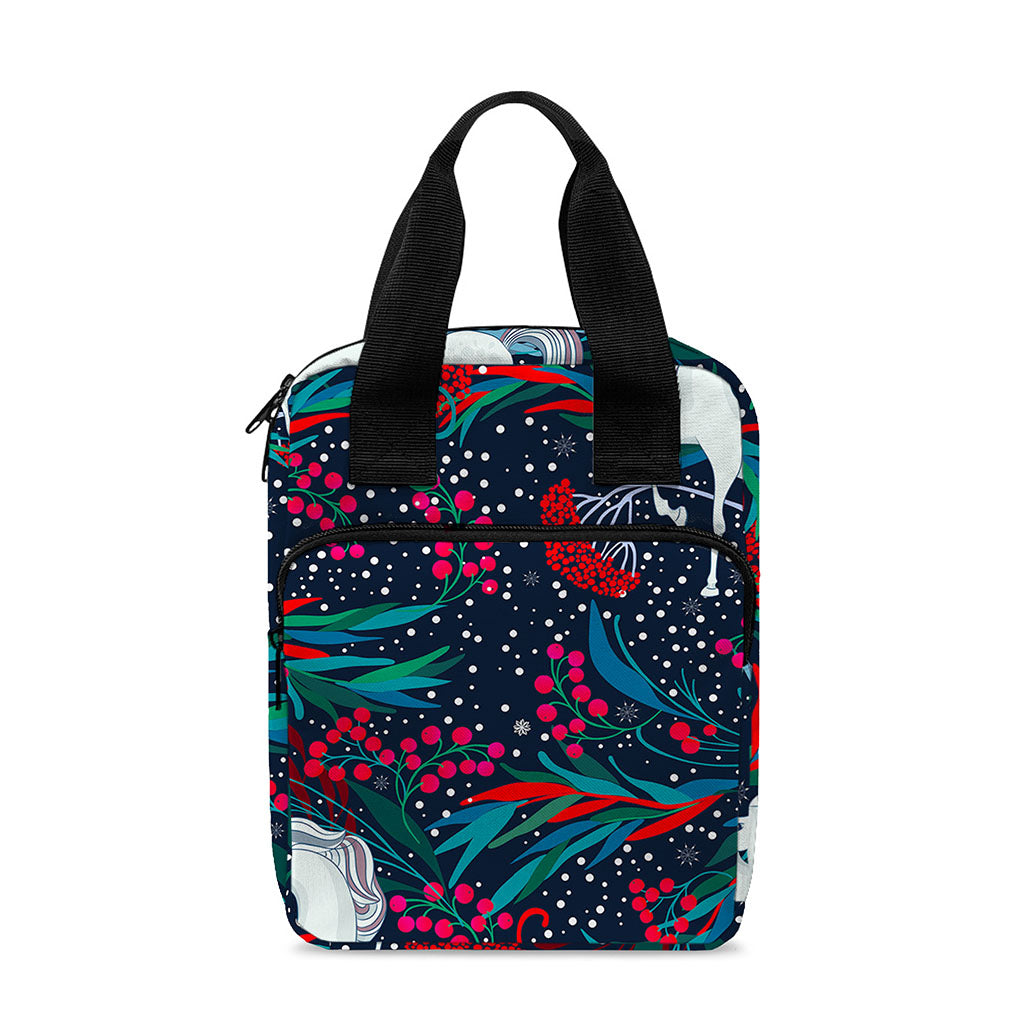 Fairy Floral Unicorn Pattern Print Bible Tote Bag