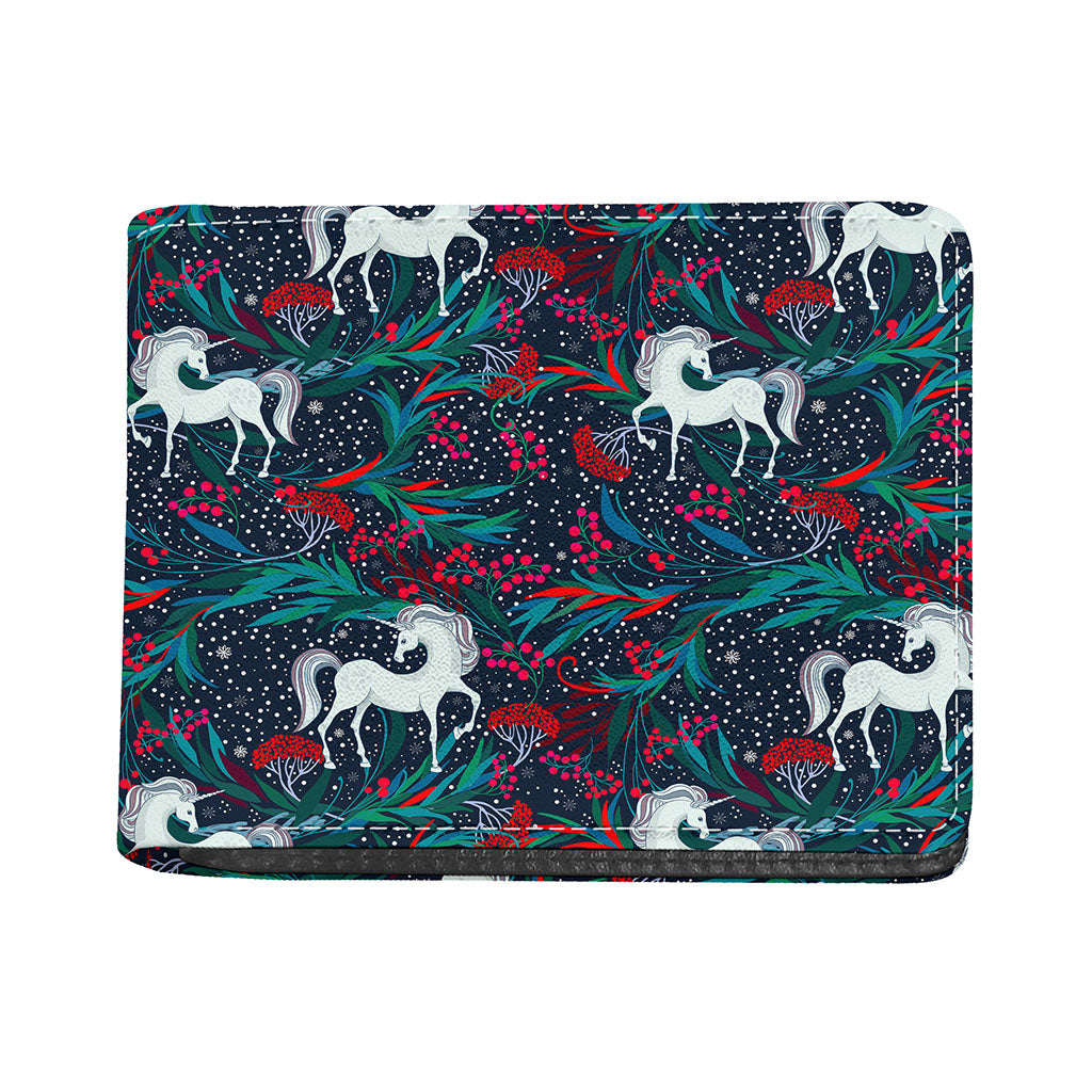 Fairy Floral Unicorn Pattern Print Bifold Wallet