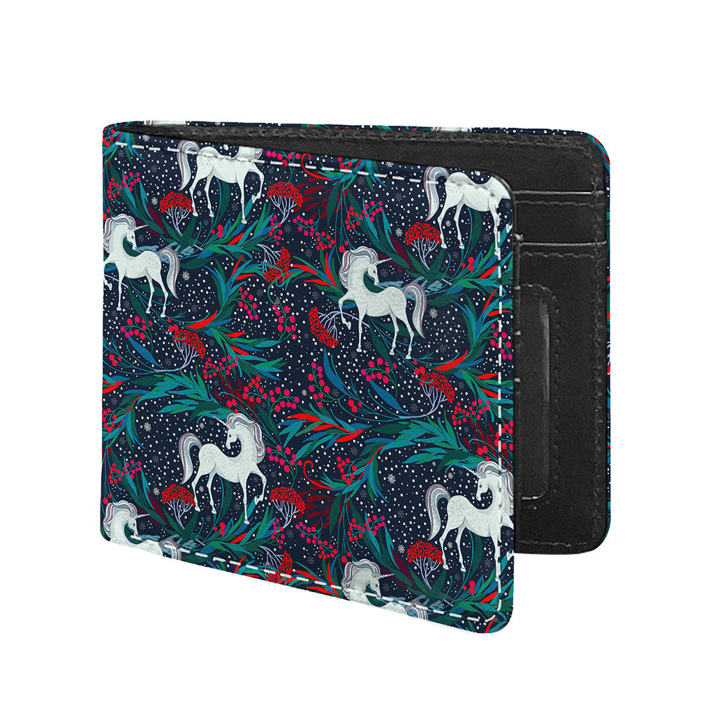 Fairy Floral Unicorn Pattern Print Bifold Wallet