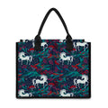 Fairy Floral Unicorn Pattern Print Canvas Tote Bag