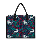 Fairy Floral Unicorn Pattern Print Canvas Tote Bag