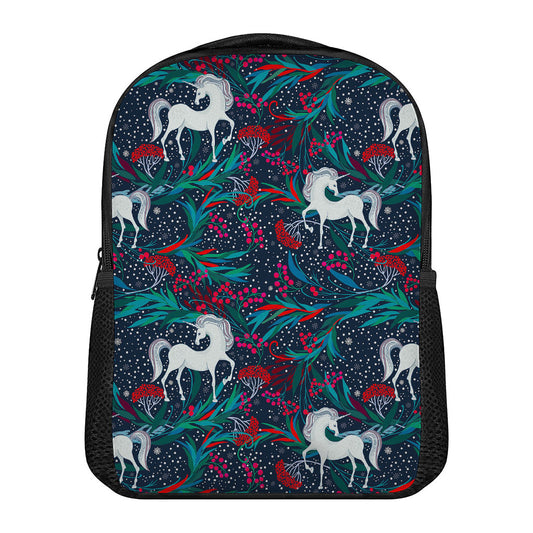 Fairy Floral Unicorn Pattern Print Casual Backpack