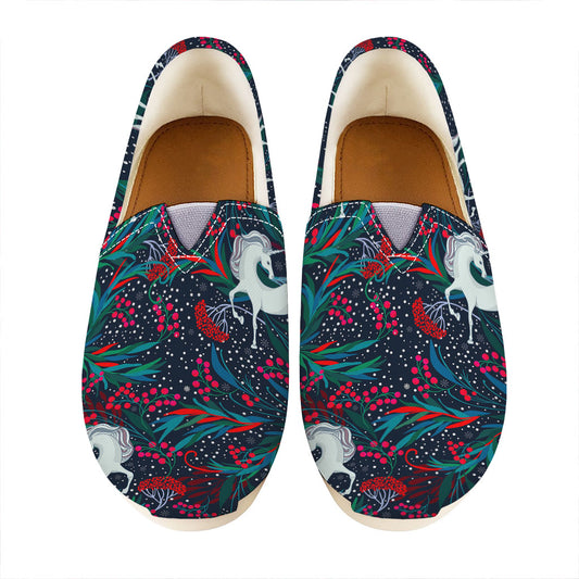 Fairy Floral Unicorn Pattern Print Casual Shoes