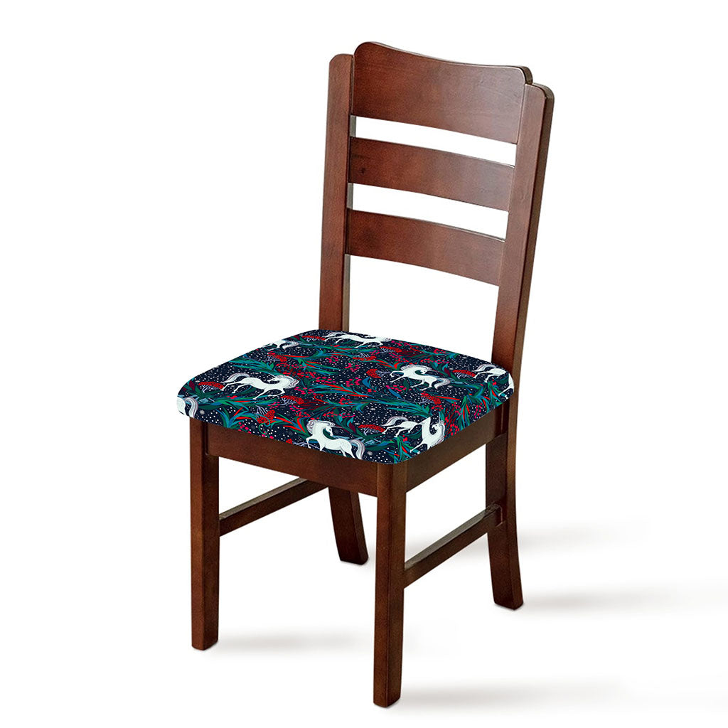 Fairy Floral Unicorn Pattern Print Chair Cushion Cover