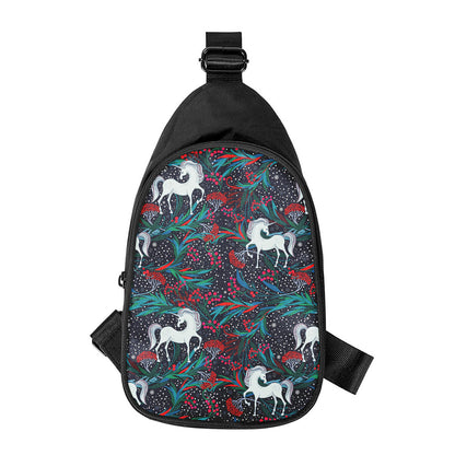 Fairy Floral Unicorn Pattern Print Chest Bag