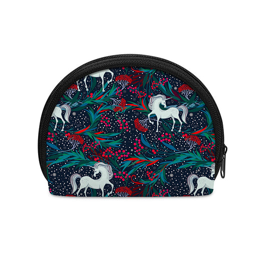 Fairy Floral Unicorn Pattern Print Coin Purse