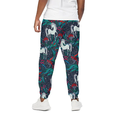 Fairy Floral Unicorn Pattern Print Cotton Pants