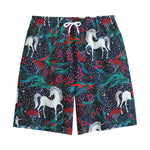 Fairy Floral Unicorn Pattern Print Cotton Shorts