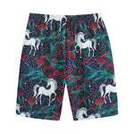 Fairy Floral Unicorn Pattern Print Cotton Shorts