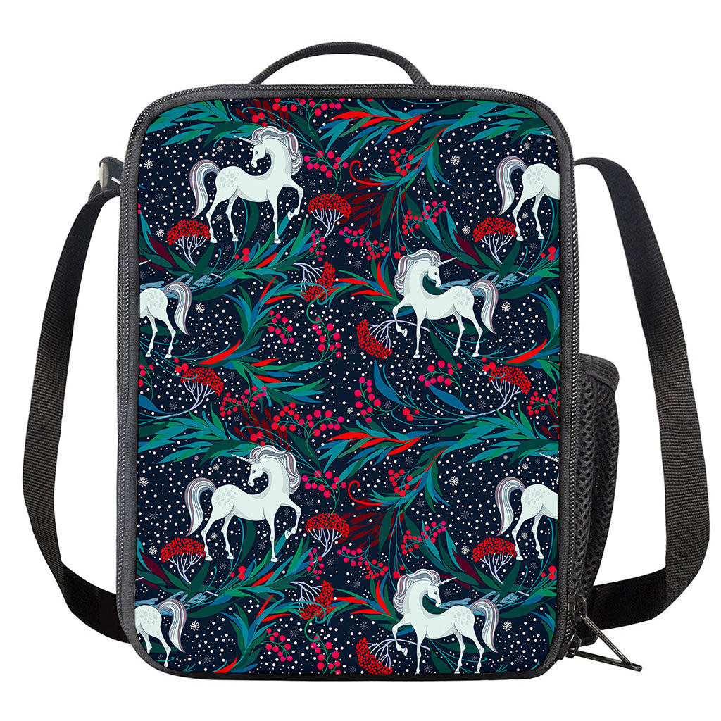 Fairy Floral Unicorn Pattern Print Crossbody Lunch Bag