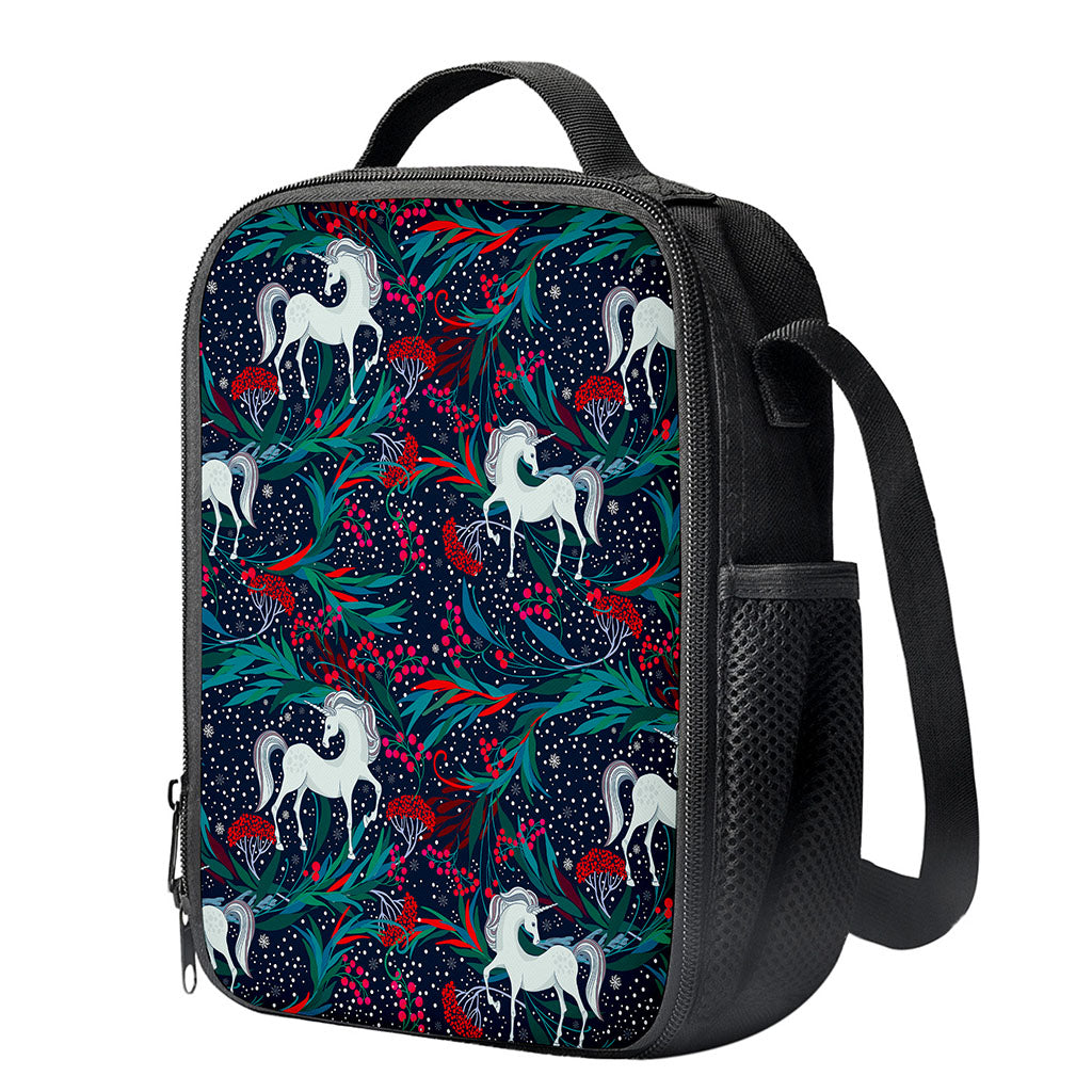 Fairy Floral Unicorn Pattern Print Crossbody Lunch Bag