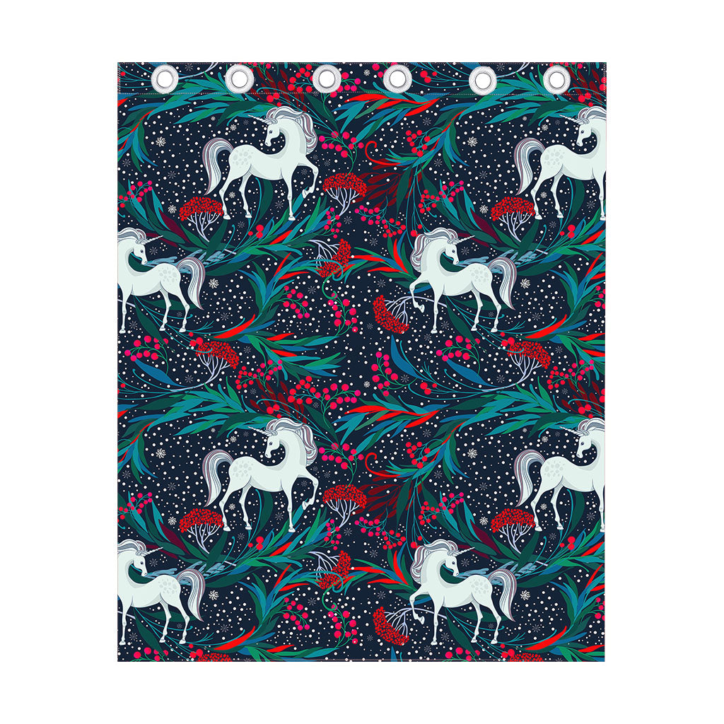 Fairy Floral Unicorn Pattern Print Curtain