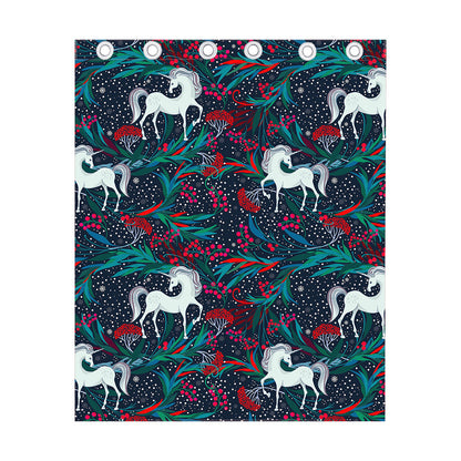 Fairy Floral Unicorn Pattern Print Curtain