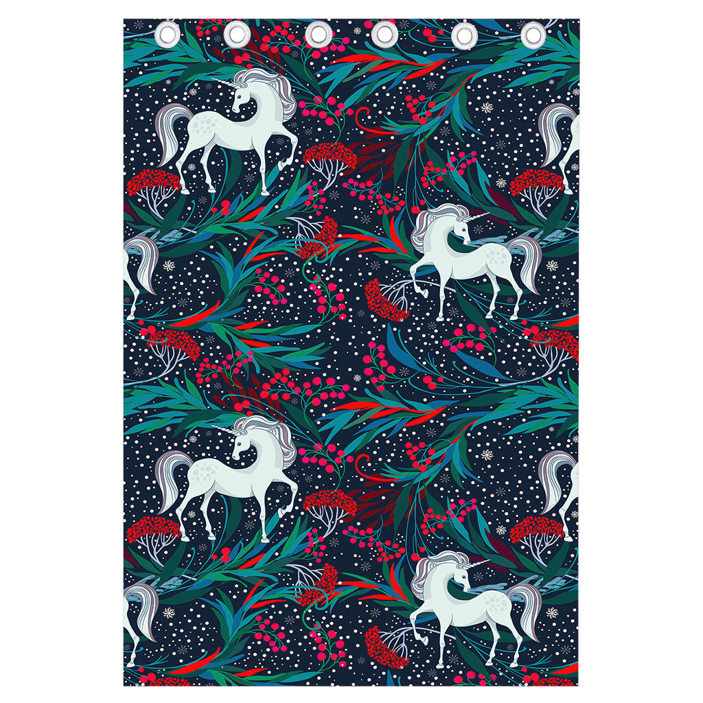 Fairy Floral Unicorn Pattern Print Curtain
